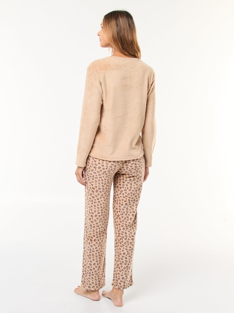 Conjunto de pijama largo 'El Rey León' 'Disney' en polar - 2 piezas Beige - Kiabi