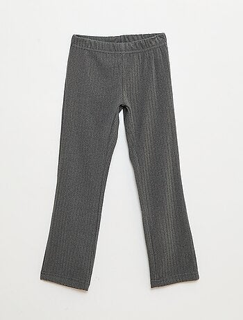 Conjunto de pijama largo en material suave y acanalado camiseta + pantalón - 2 piezas
