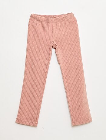 Conjunto de pijama largo en material suave y acanalado camiseta + pantalón - 2 piezas