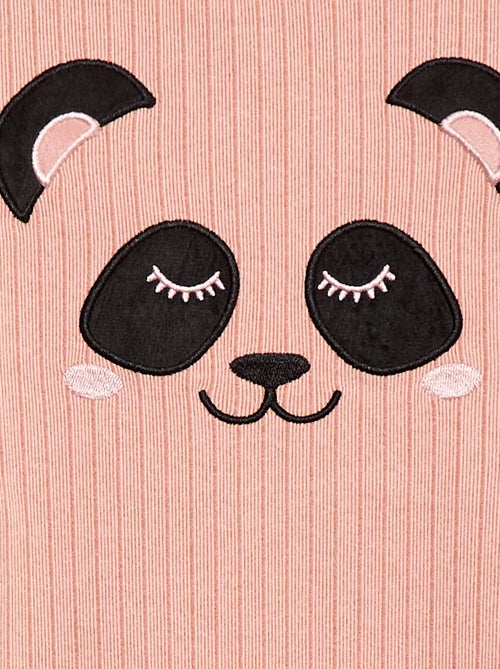 Conjunto de pijama largo en material suave y acanalado camiseta + pantalón - 2 piezas - Kiabi Conjunto de pijama largo en material suave y acanalado camiseta + pantalón - 2 piezas - Kiabi