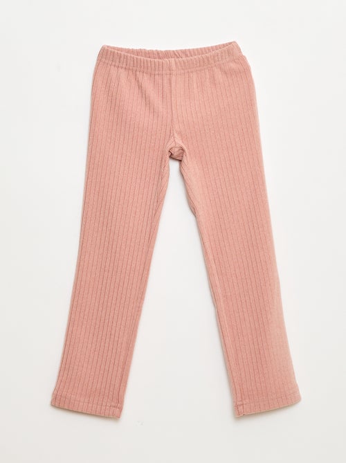 Conjunto de pijama largo en material suave y acanalado camiseta + pantalón - 2 piezas - Kiabi Conjunto de pijama largo en material suave y acanalado camiseta + pantalón - 2 piezas - Kiabi