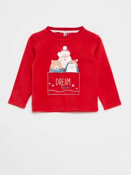 Conjunto de pijama largo en micropolar - 2 piezas - Kiabi