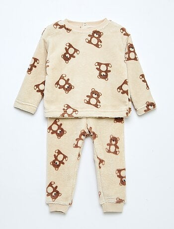 Conjunto de pijama largo polar - 2 piezas