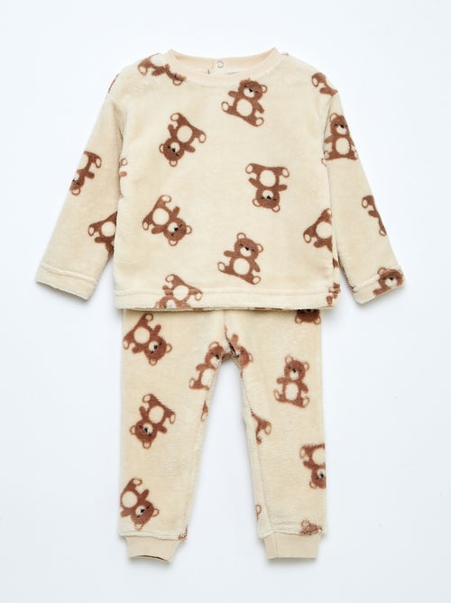 Conjunto de pijama largo en polar - 2 piezas - Kiabi