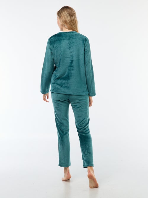 Conjunto de pijama largo en polar - 2 piezas - Kiabi