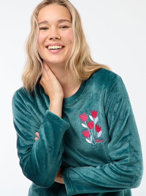 Conjunto de pijama largo en polar - 2 piezas - Kiabi