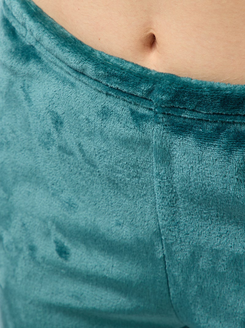 Conjunto de pijama largo en polar - 2 piezas Verde - Kiabi