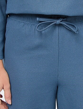 Conjunto de pijama largo en punto gofrado - 2 piezas