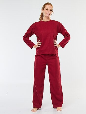 Conjunto de pijama largo en punto gofrado - 2 piezas