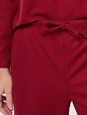 Conjunto de pijama largo en punto gofrado - 2 piezas