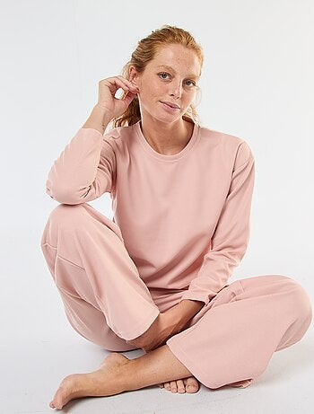 Conjunto de pijama largo en punto gofrado - 2 piezas