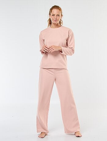 Conjunto de pijama largo en punto gofrado - 2 piezas
