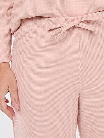Conjunto de pijama largo en punto gofrado - 2 piezas