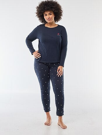 Conjunto de pijama largo estampado - 2 piezas