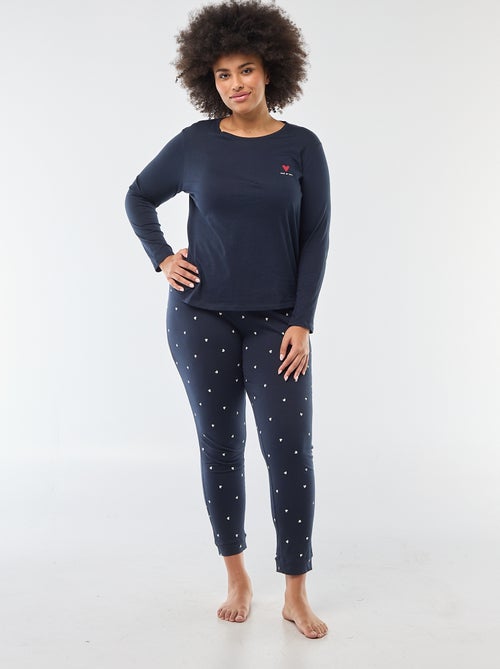 Conjunto de pijama largo estampado - 2 piezas - Kiabi