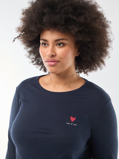 Conjunto de pijama largo estampado - 2 piezas - Kiabi