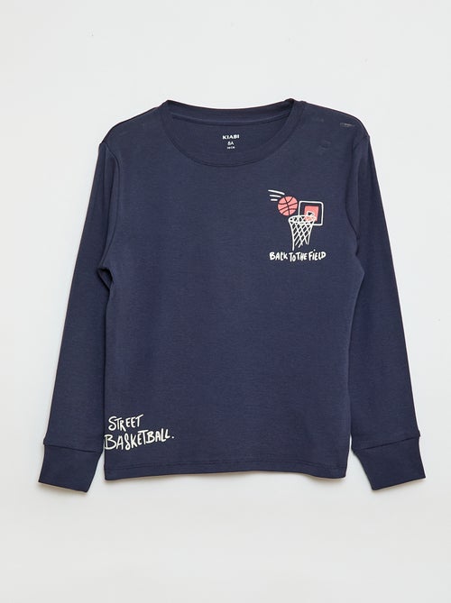 Conjunto de pijama largo estampado - 2 piezas - Kiabi Conjunto de pijama largo estampado - 2 piezas - Kiabi