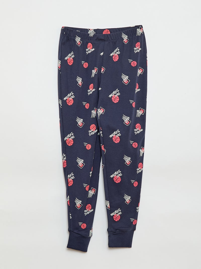 Conjunto de pijama largo estampado - 2 piezas Azul - Kiabi