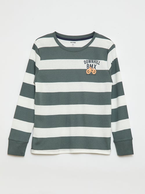 Conjunto de pijama largo estampado - 2 piezas - Kiabi Conjunto de pijama largo estampado - 2 piezas - Kiabi