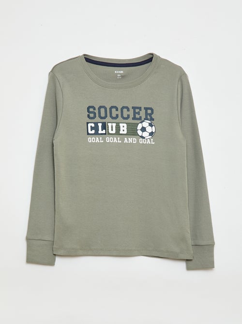 Conjunto de pijama largo estampado - 2 piezas - Kiabi Conjunto de pijama largo estampado - 2 piezas - Kiabi