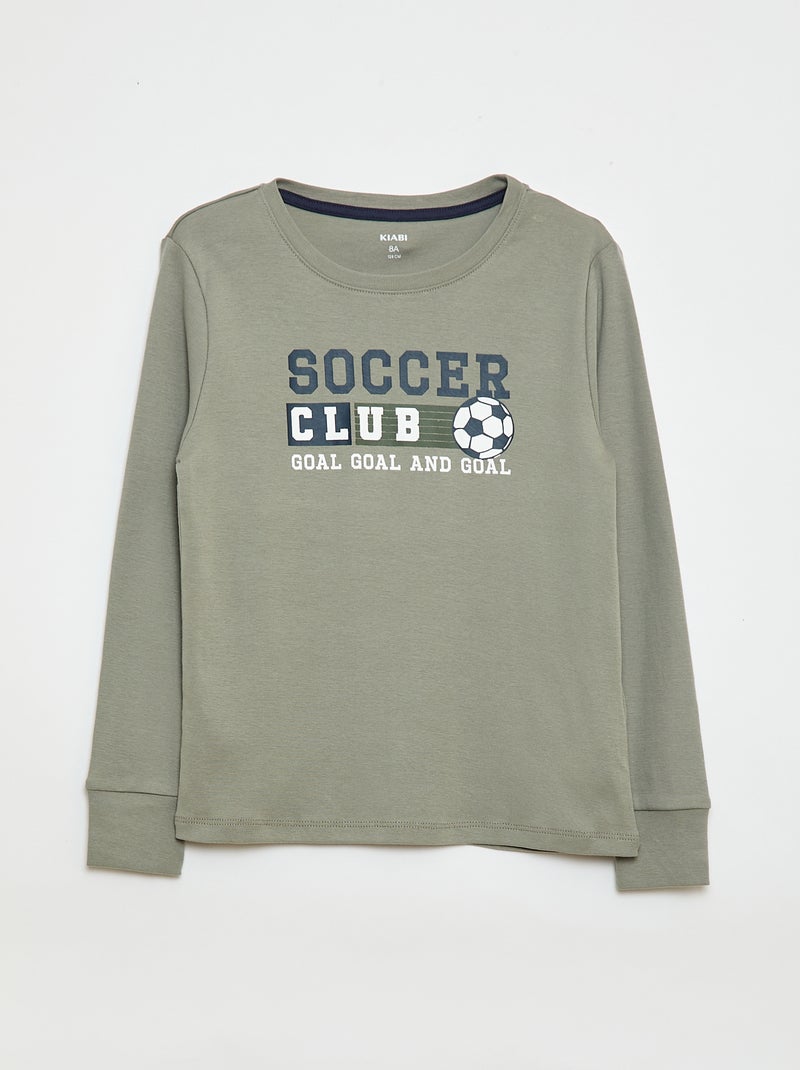 Conjunto de pijama largo estampado - 2 piezas Gris - Kiabi