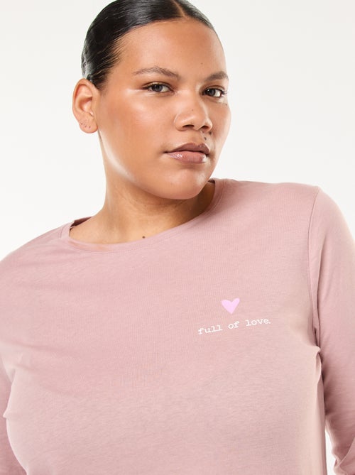 Conjunto de pijama largo estampado - 2 piezas - Kiabi