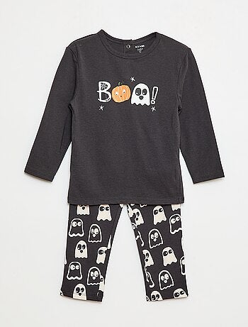 Conjunto de pijama largo estampado 'Halloween' - 2 piezas