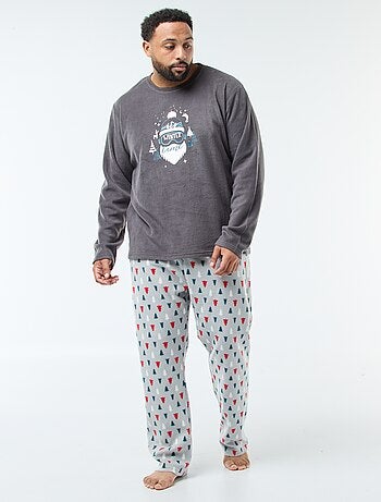 Conjunto de pijama largo estampado navideño - 2 piezas