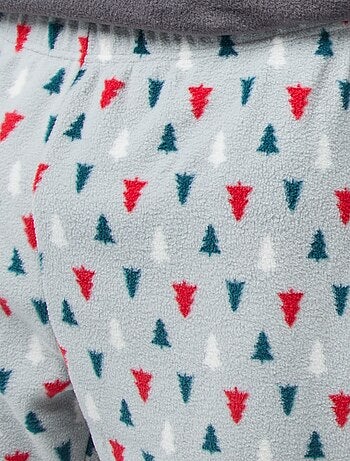 Conjunto de pijama largo estampado navideño - 2 piezas