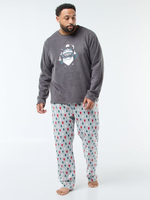 Conjunto de pijama largo estampado navideño - 2 piezas - Kiabi