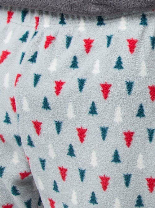 Conjunto de pijama largo estampado navideño - 2 piezas - Kiabi