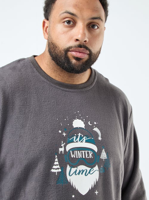 Conjunto de pijama largo estampado navideño - 2 piezas - Kiabi