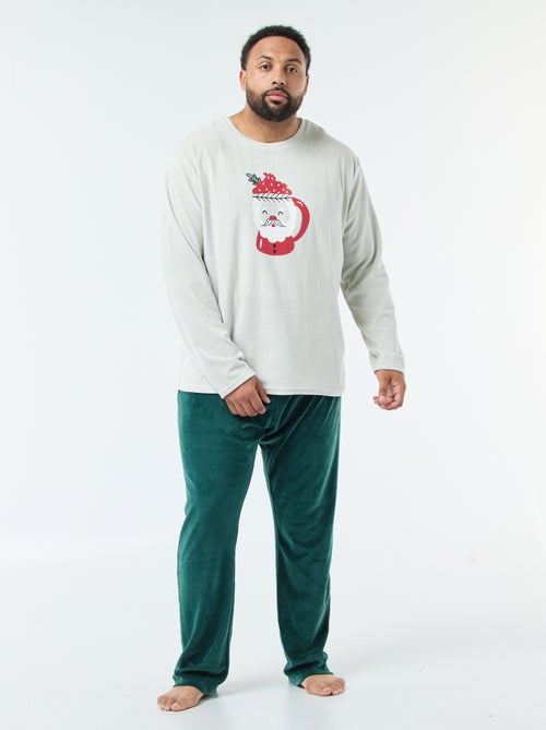 Conjunto de pijama largo estilo navideño - 2 piezas - Kiabi