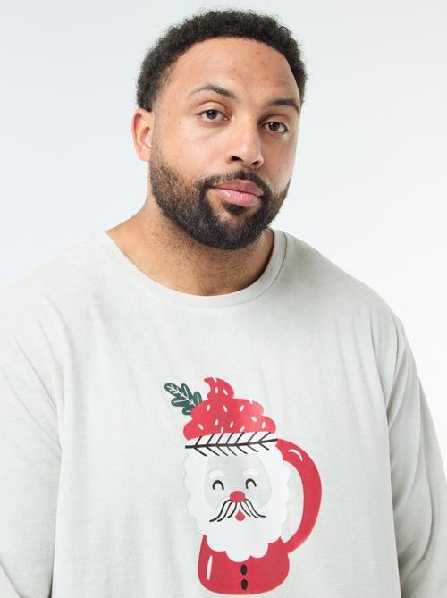 Conjunto de pijama largo estilo navideño - 2 piezas - Kiabi