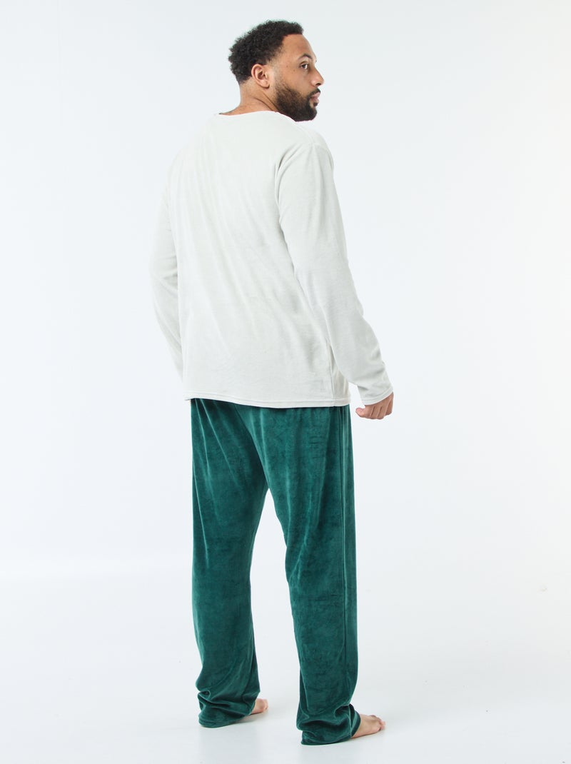 Conjunto de pijama largo estilo navideño - 2 piezas Verde - Kiabi