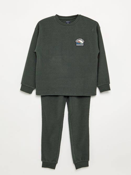 Conjunto de pijama largo gofrado - 2 piezas - Kiabi Conjunto de pijama largo gofrado - 2 piezas - Kiabi