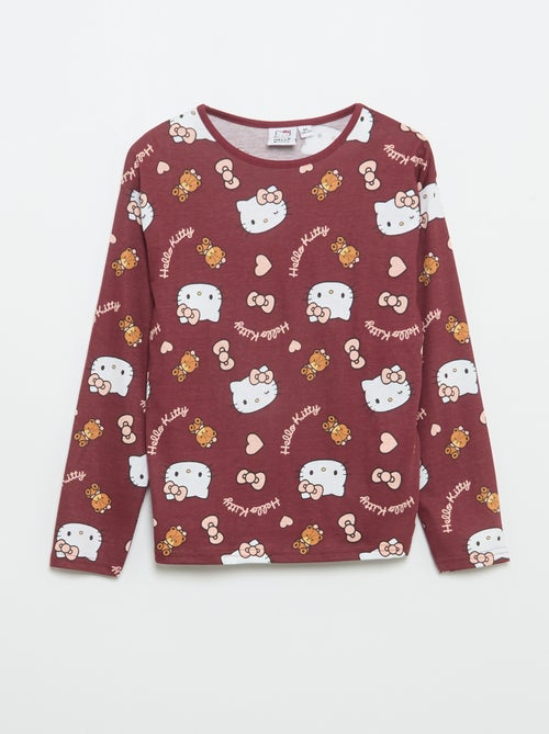 Conjunto de pijama largo 'Hello Kitty' - 2 piezas - Kiabi Conjunto de pijama largo 'Hello Kitty' - 2 piezas - Kiabi