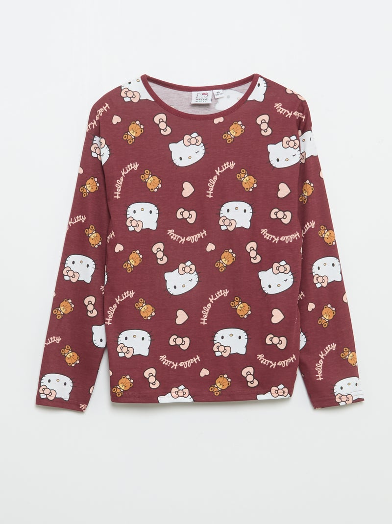 Conjunto de pijama largo 'Hello Kitty' - 2 piezas Rojo - Kiabi