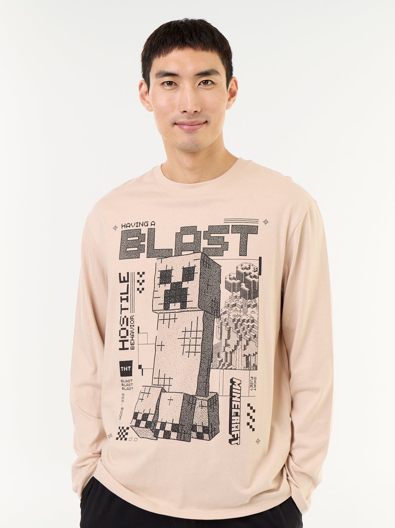 Conjunto de pijama largo 'Minecraft' - 2 piezas Beige - Kiabi