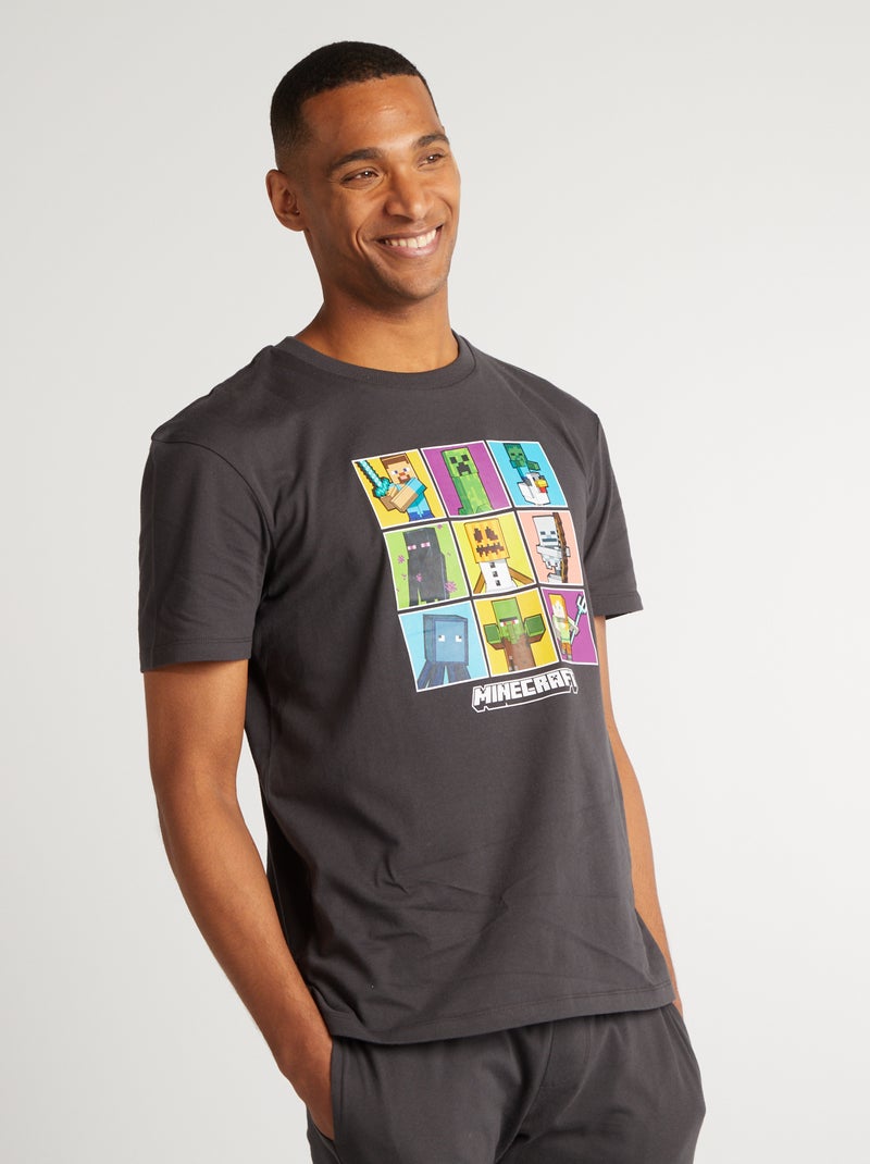 Conjunto de pijama largo 'Minecraft' - 2 piezas GRIS - Kiabi