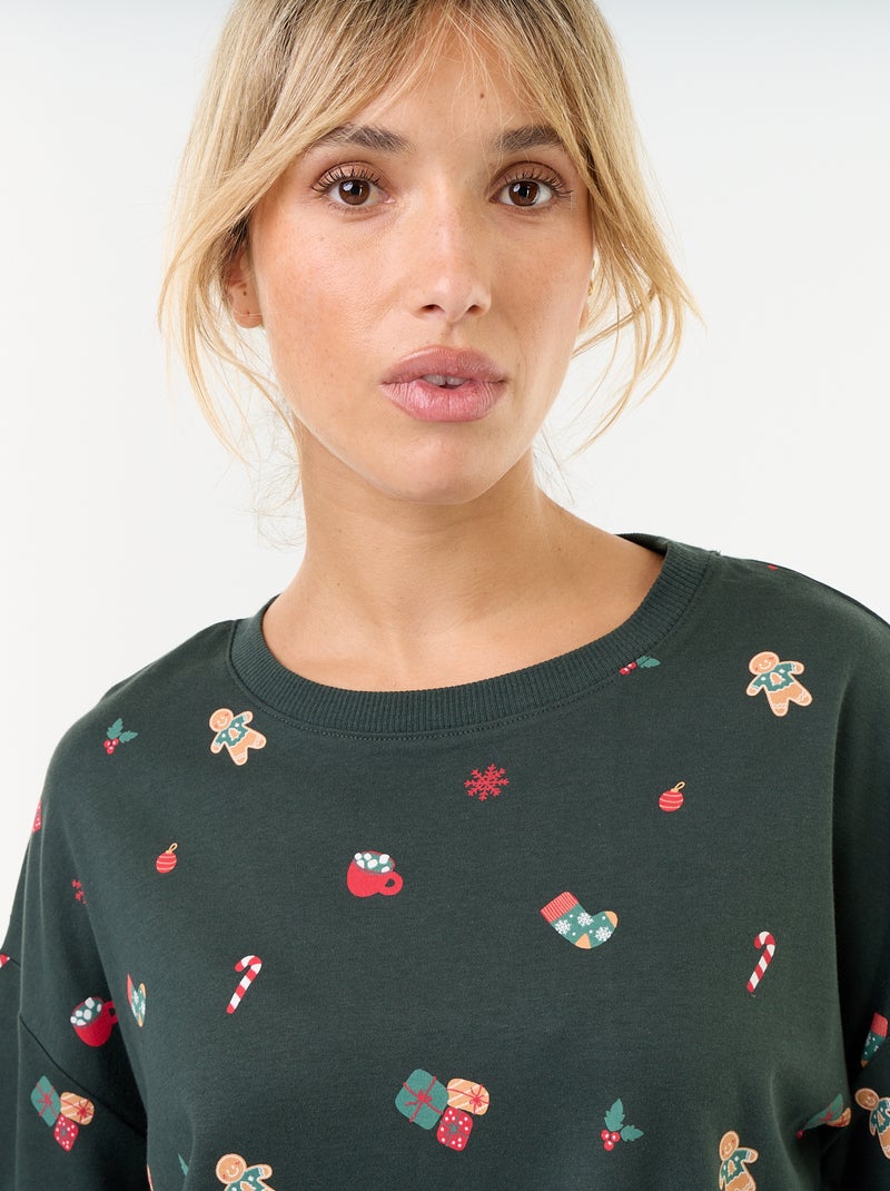 Conjunto de pijama largo 'Navidad' - 2 piezas Verde - Kiabi