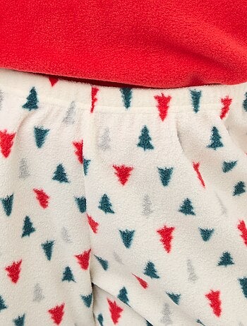 Conjunto de pijama largo navideño en polar - 2 piezas