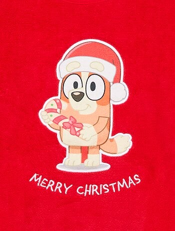 Conjunto de pijama largo navideño polar 'Bluey' - 2 piezas