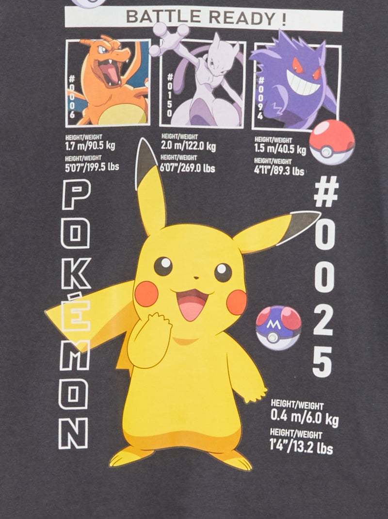 Conjunto de pijama largo 'Pokémon' camiseta + pantalón - 2 piezas GRIS - Kiabi
