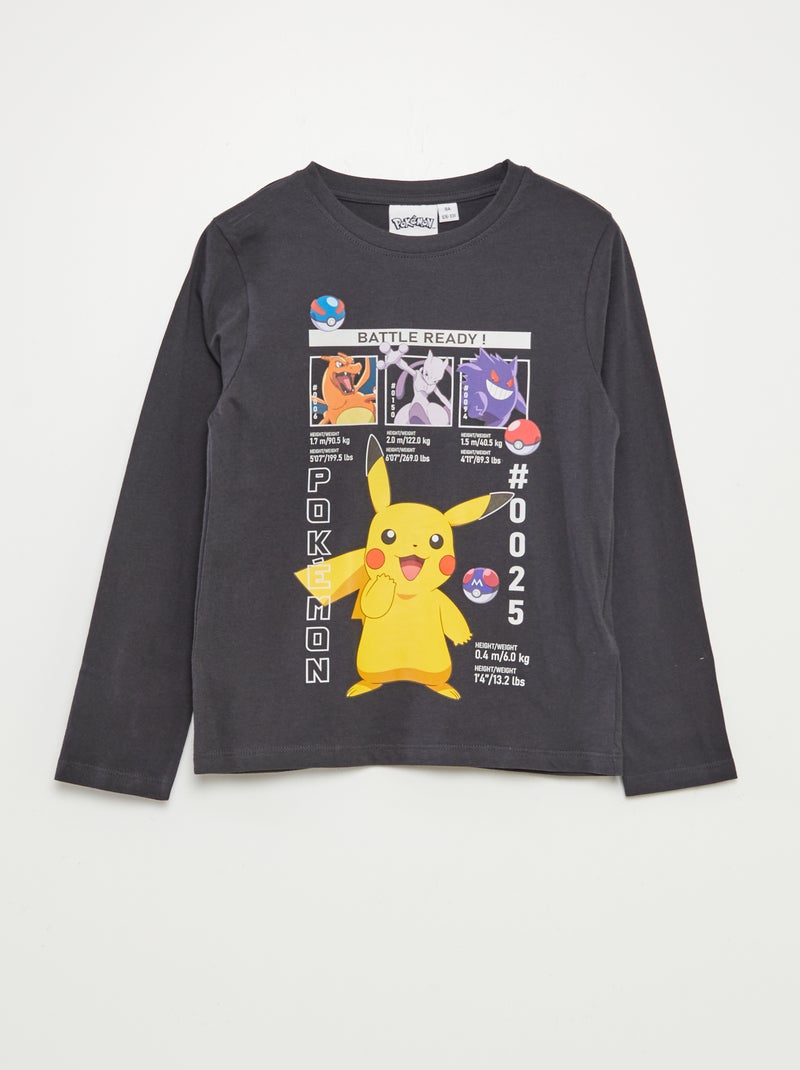 Conjunto de pijama largo 'Pokémon' camiseta + pantalón - 2 piezas GRIS - Kiabi