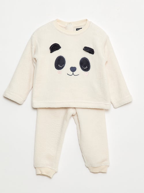 Conjunto de pijama largo polar - 2 piezas - Kiabi