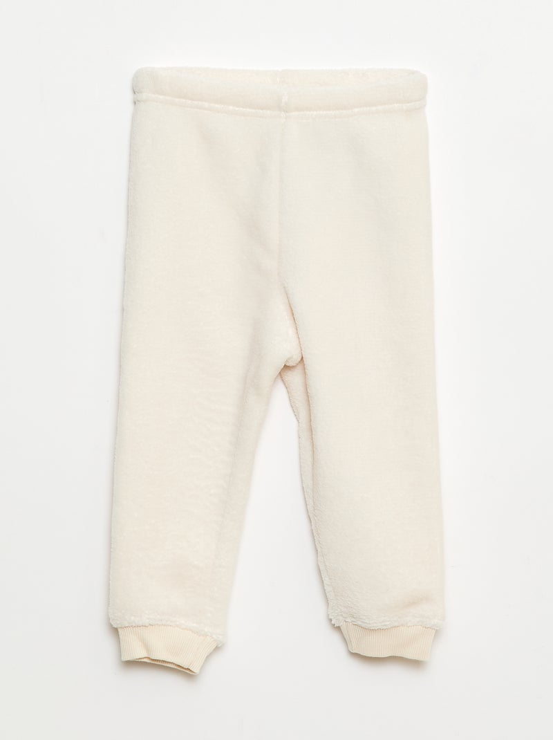 Conjunto de pijama largo polar - 2 piezas Blanco - Kiabi