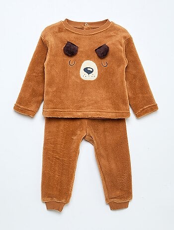 Conjunto de pijama largo polar - 2 piezas