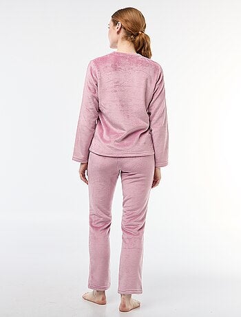 Conjunto de pijama largo polar - 2 piezas