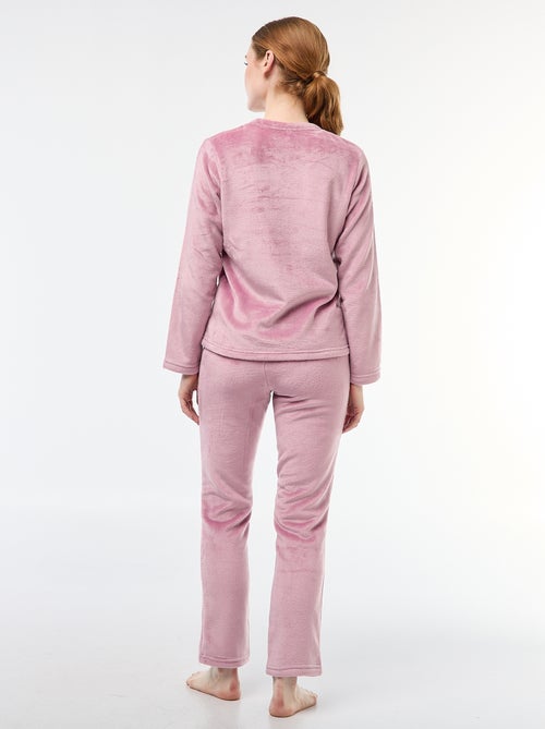 Conjunto de pijama largo polar - 2 piezas - Kiabi